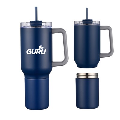 21 Oz. Travel Mug w/12 Oz. Screw-Off Can Cooler