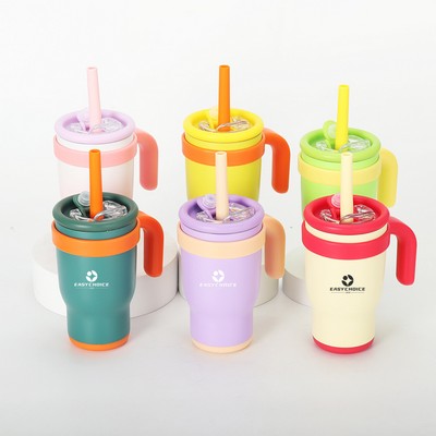 Double Layer 14oz Stainless Steel Insulated Handle Cup