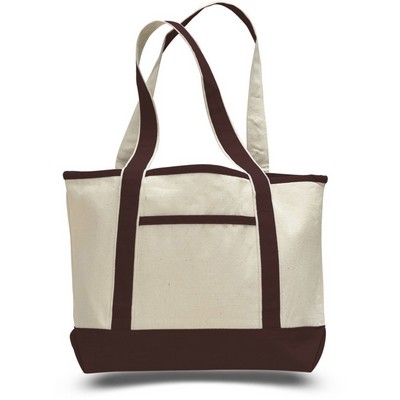 12 oz Cotton Canvas Boat Tote Bag - 18.5"W x12"H x 5.5"D x
