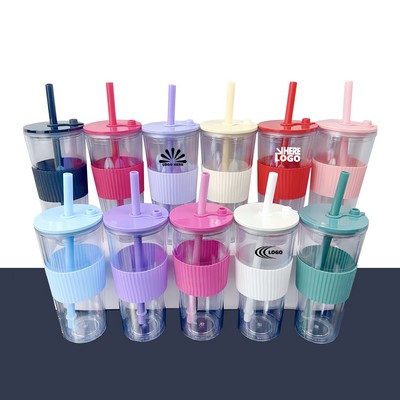 24Oz AS Tumbler with Lid and Straw