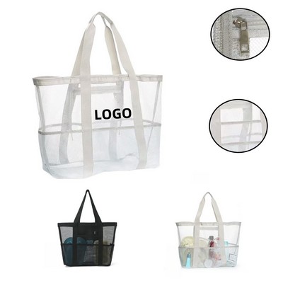 Transparent Mesh Shopping Tote – Breathable & Stylish