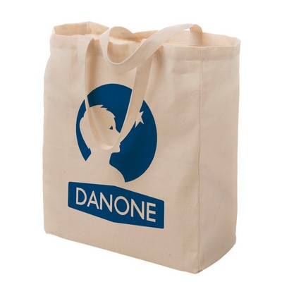 12 Oz. Cotton Canvas Screen Printed Zippered Grocery Bag