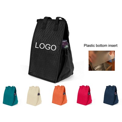 Zipper Insulated Tote Bag with Bottom Insert