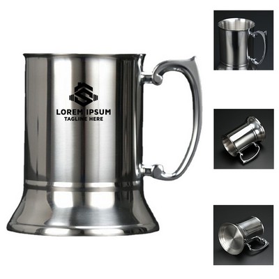 Beer mug in stainless steel, 20 oz.