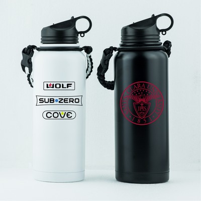 Summit 40oz Double Wall 18-8 Stainless Steel Vacuum Insulated Bottle (Black)