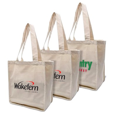 Heavy Duty Premium Zippered 12 Oz. Full Color Logo Grocery Tote Bag