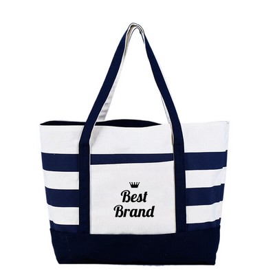 16-Oz Poly-Cotton Zippered Tote Bag