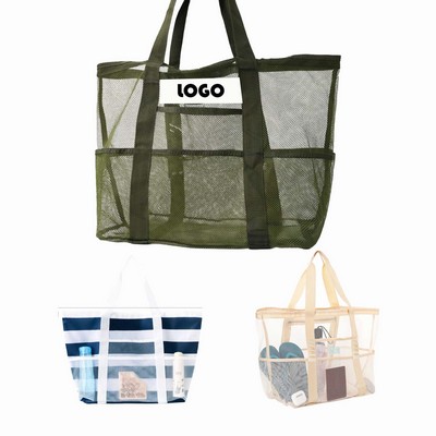 Oversized Mesh Beach Tote for Seaside Trips & Swimming