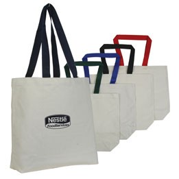 Canvas Tote Bag w/ Colored Handles