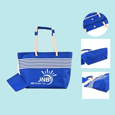 Canvas Riviera Tote Bag with Thick Rope Handles