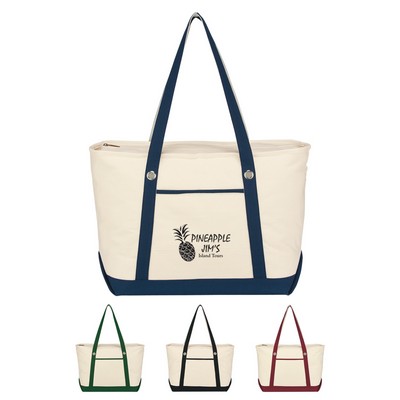 Large 12 Oz. Cotton Canvas Sailing Tote Bag
