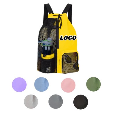 Drawstring Backpack With Mesh Pocket