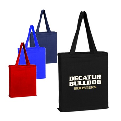 12 oz. Canvas Color Tote Bag With Gusset