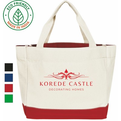 Heavy Duty Elegant 16 oz Canvas Tote Bag | Everyday Beach Travel Red (13x12x5)