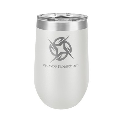 16 Oz. White Polar Camel Stemless Tumbler