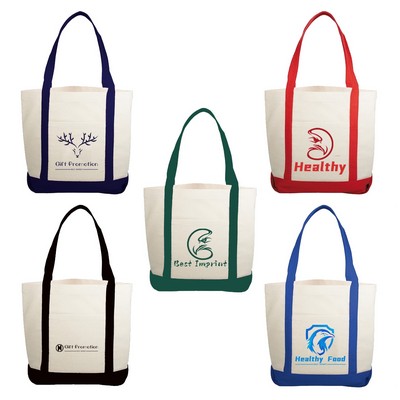 10 oz. Cotton Canvas Tote Bags W/Front Pocket