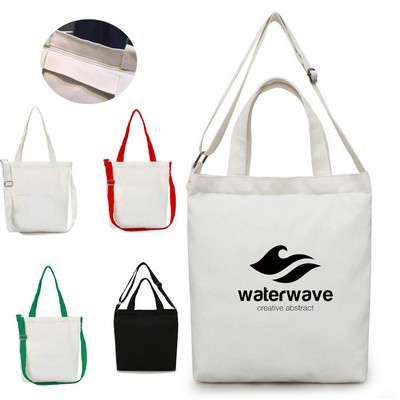 Cotton Canvas Crossbody Shopper Bags