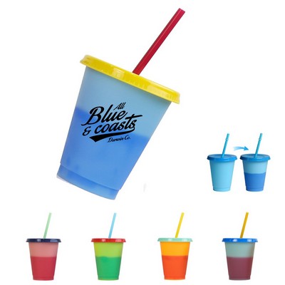 24oz Color Changing Tumbler with Straw Lid